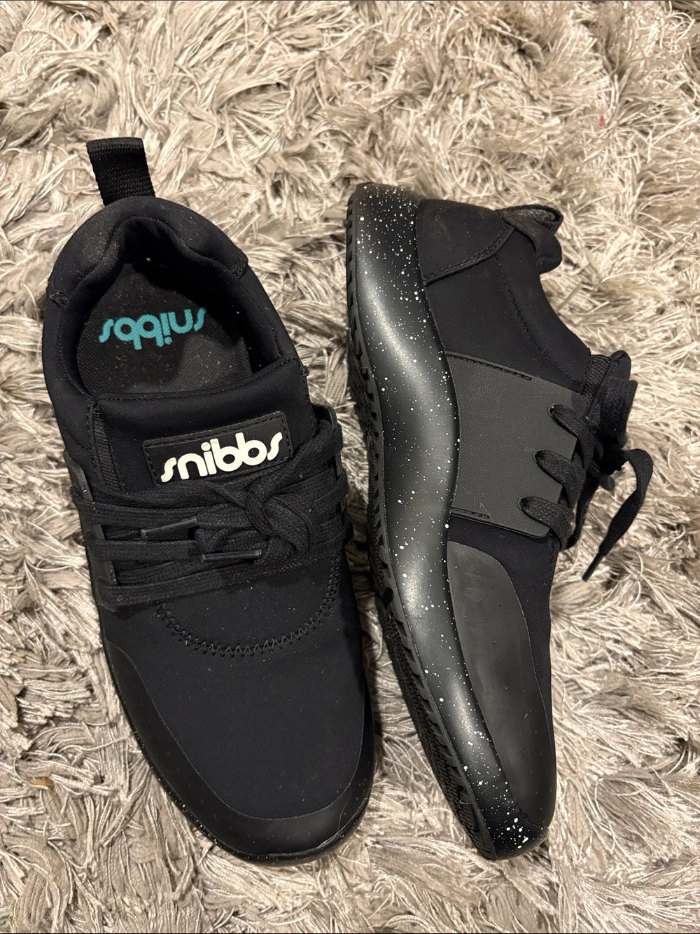 snibbs Women's Black Slip-On Athletic Sneakers